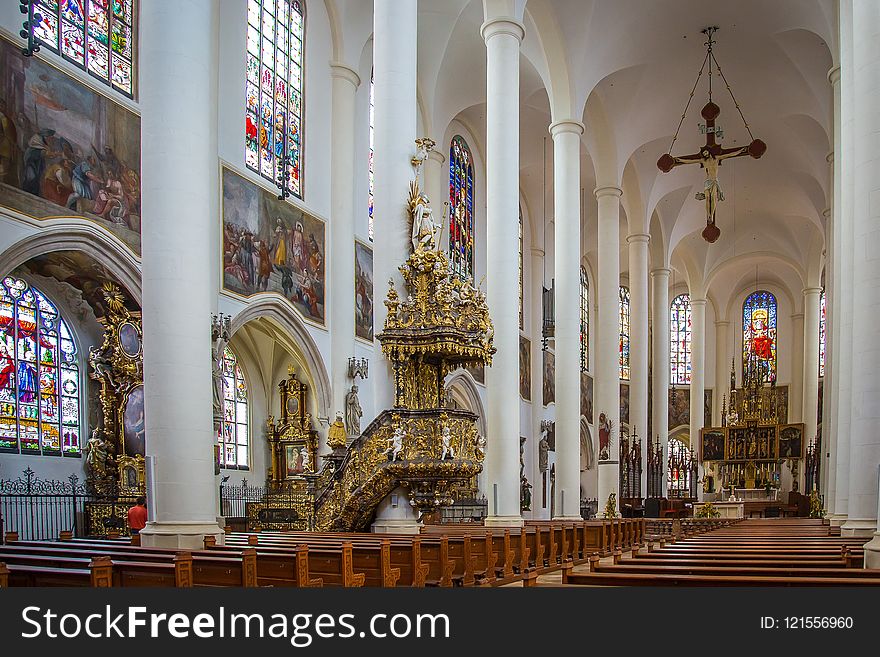 Place Of Worship, Chapel, Altar, Stained Glass