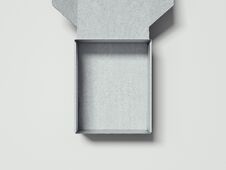Opened White Cardboard Box On White Background, 3d Rendering. Royalty Free Stock Images Opened White Cardboard Box On White Background, 3d Rendering. Royalty Free Stock Images