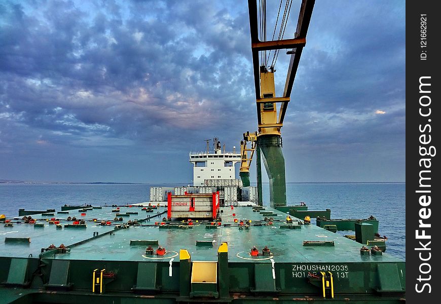 Water Transportation, Oil Rig, Ship, Crane Vessel Floating