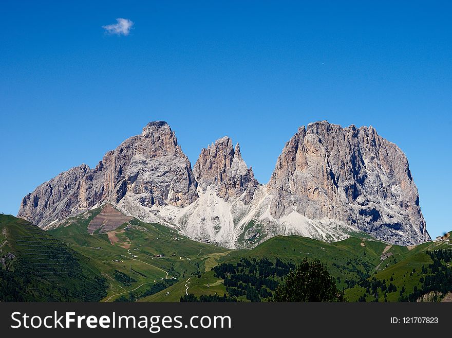 Mountainous Landforms, Mountain, Sky, Mountain Range