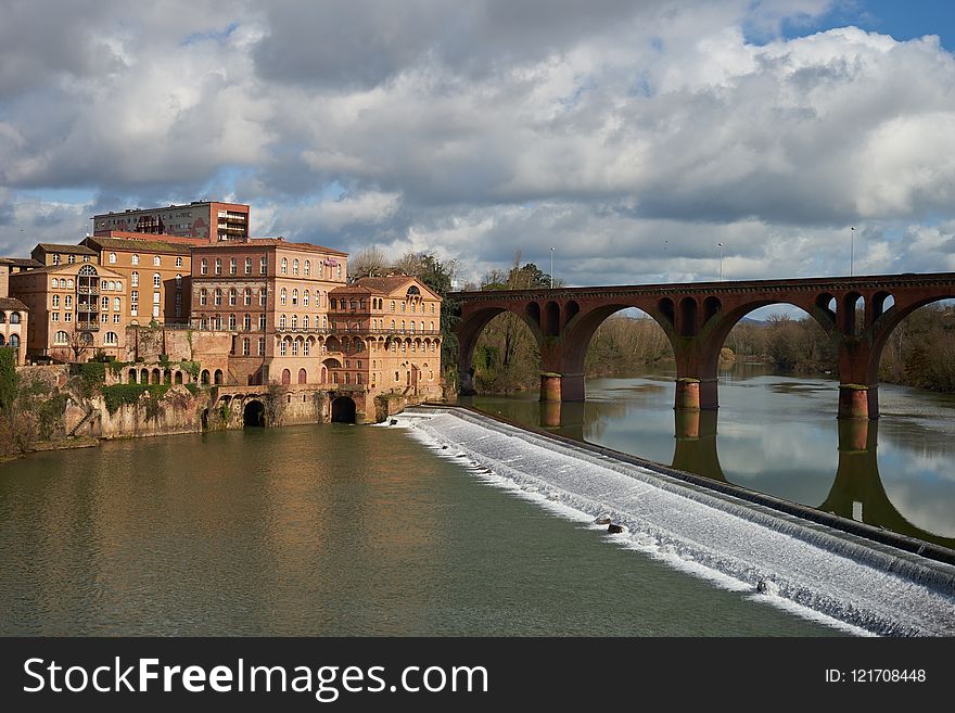 Waterway, Bridge, Sky, Water