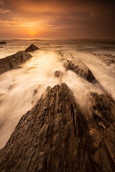Sunset With Beautiful Golden Light, In Region Alentejo, Portugal. Royalty Free Stock Photography Sunset With Beautiful Golden Light, In Region Alentejo, Portugal. Royalty Free Stock Photography