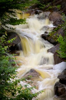 Cascading Waterfall In The Woods Royalty Free Stock Photography Cascading Waterfall In The Woods Royalty Free Stock Photography