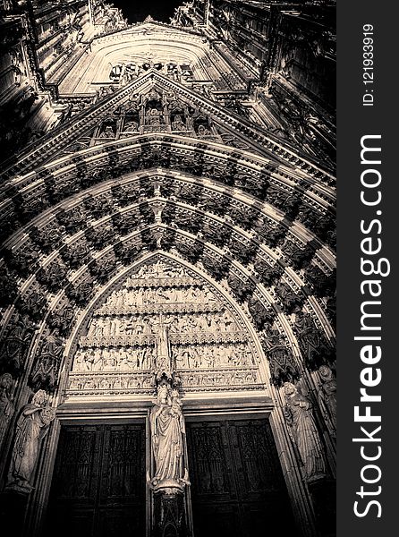 Black And White, Landmark, Arch, Monochrome Photography