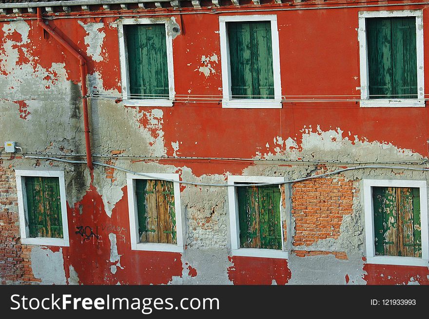 Wall, House, Window, Facade