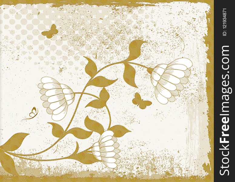 Moths And Butterflies, Butterfly, Yellow, Flora