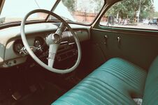 Interior Of Vintage Car Stock Photography