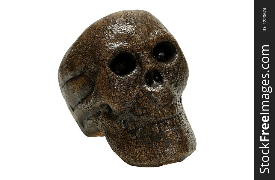 A Isolated Human Skull Carving