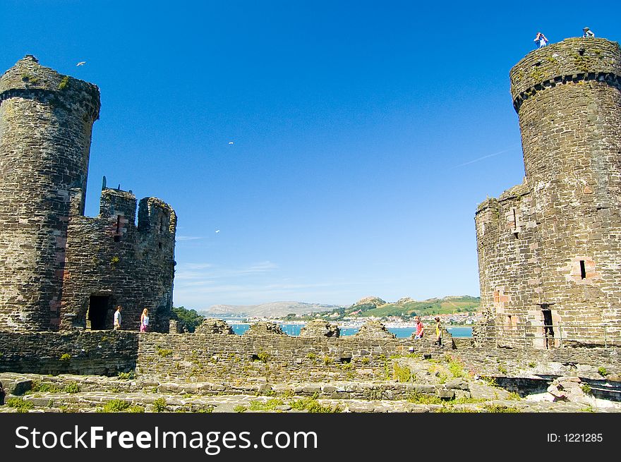 The two towers of conway castle,
conway,
wales,
united kingdom. The two towers of conway castle,
conway,
wales,
united kingdom.