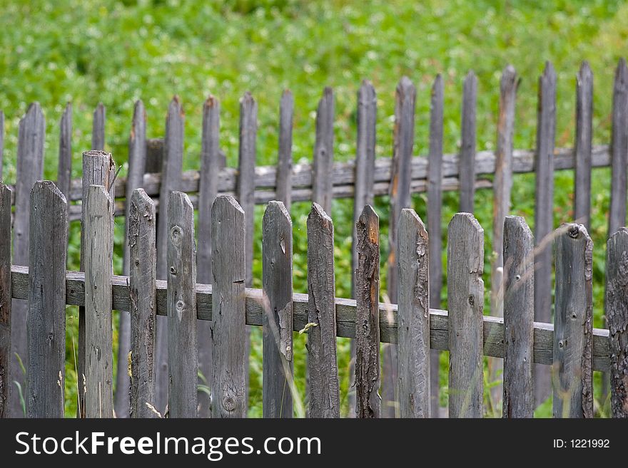 Fence detail on meadow