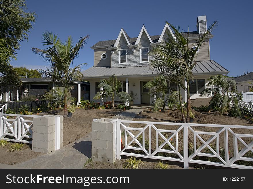 Exterior shot of a custom home in Newport Beach, CA.