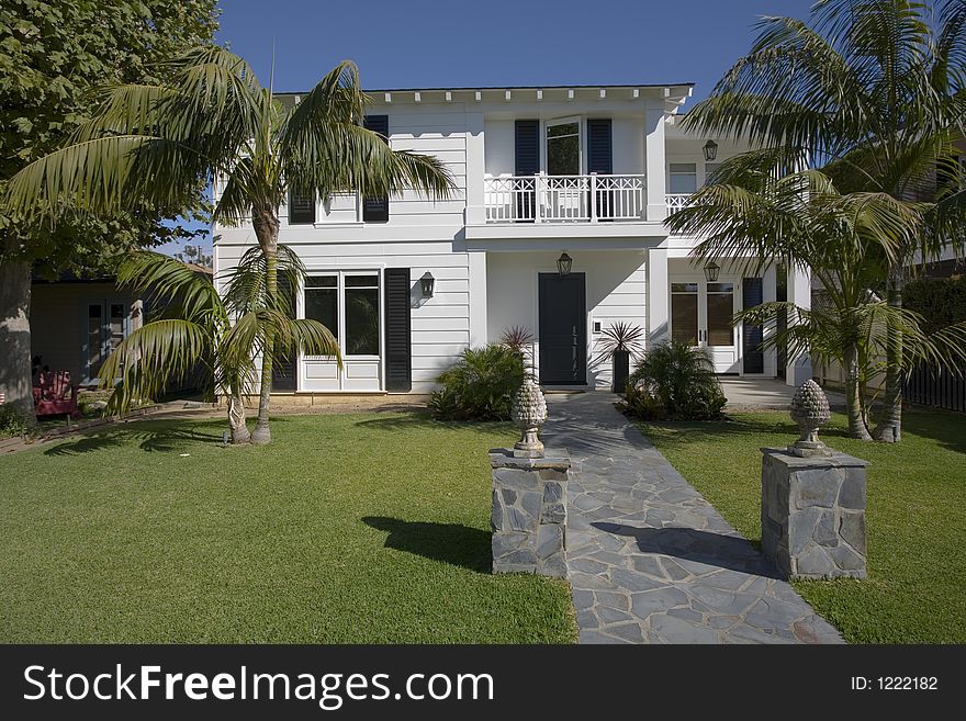 Exterior shot of a custom home in Newport Beach, CA.