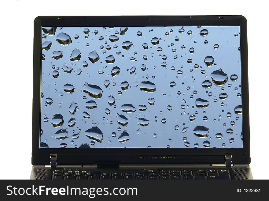 Notebook isolated with rain drops
