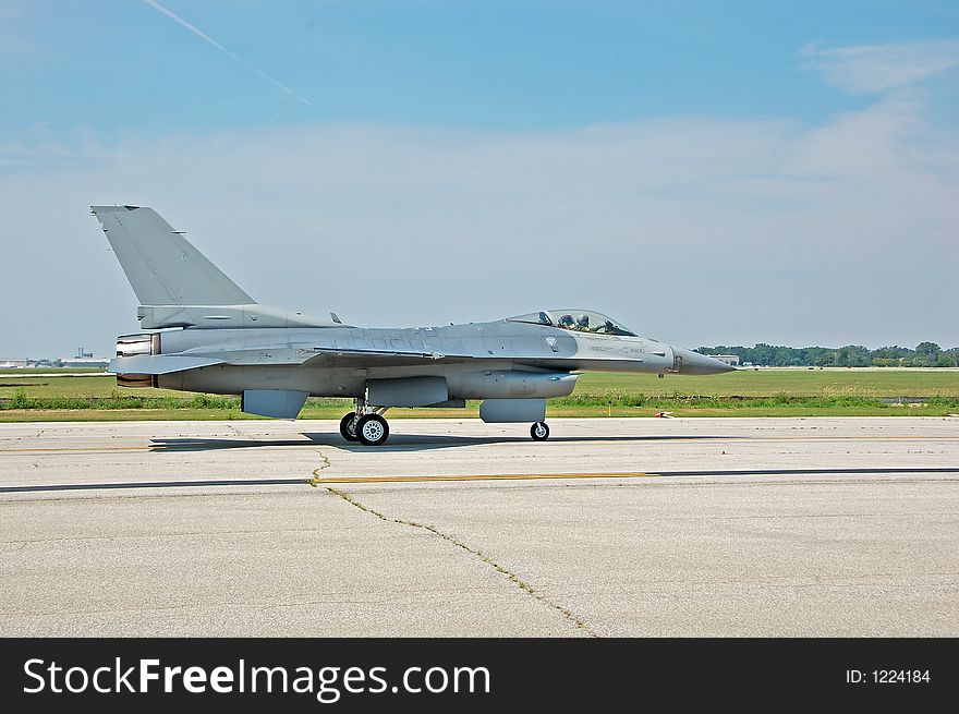 F-16 fighter jet before take off. F-16 fighter jet before take off