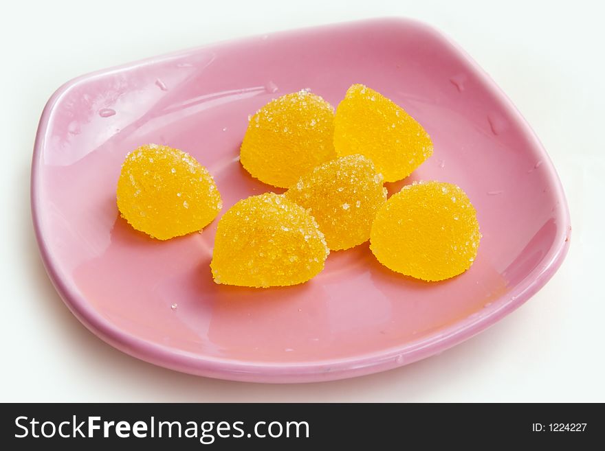 Fruit candy on the plate