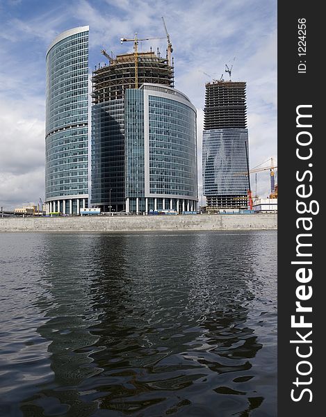 Construction of new Moscow business center on the bank of Moscow river. The picture has been taken on Sep 09, 2006. Construction of new Moscow business center on the bank of Moscow river. The picture has been taken on Sep 09, 2006.