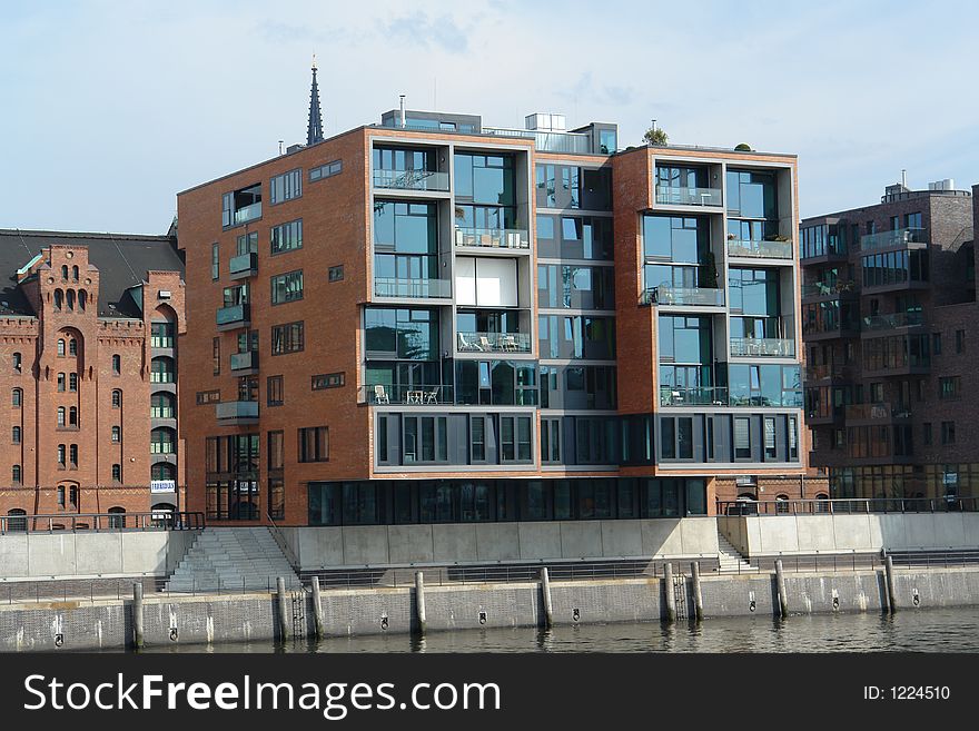 Modern building in Hamburg harbor