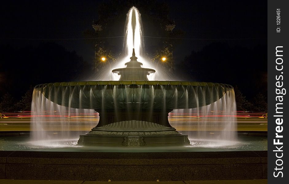 Round stone fountain