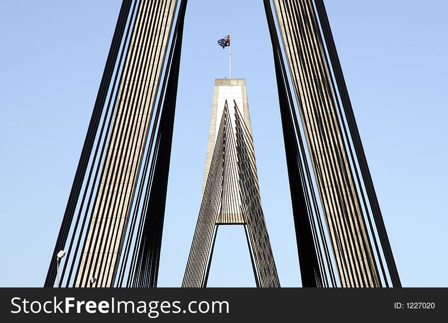 Anzac Bridge, Sydney, Australia: ANZAC Bridge is the longest cable-stayed bridge in Australia, and amongst the longest in the world.