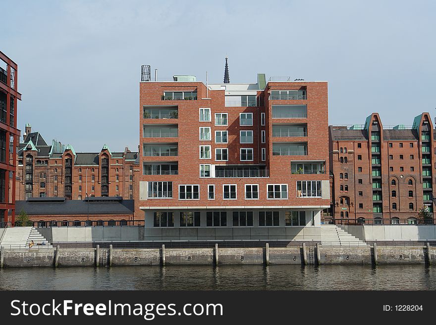 Modern building in Hamburg harbor