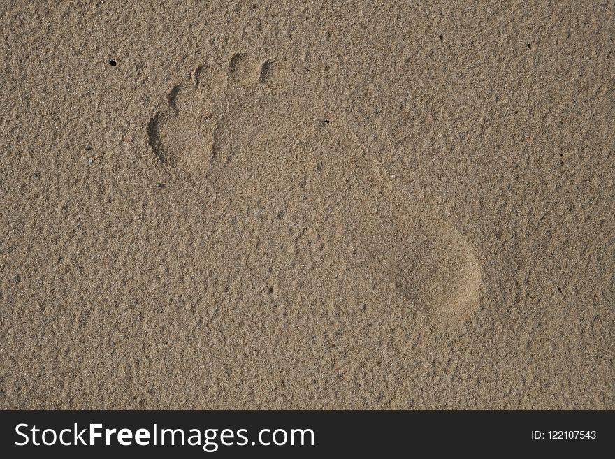 Sand, Footprint, Soil, Material