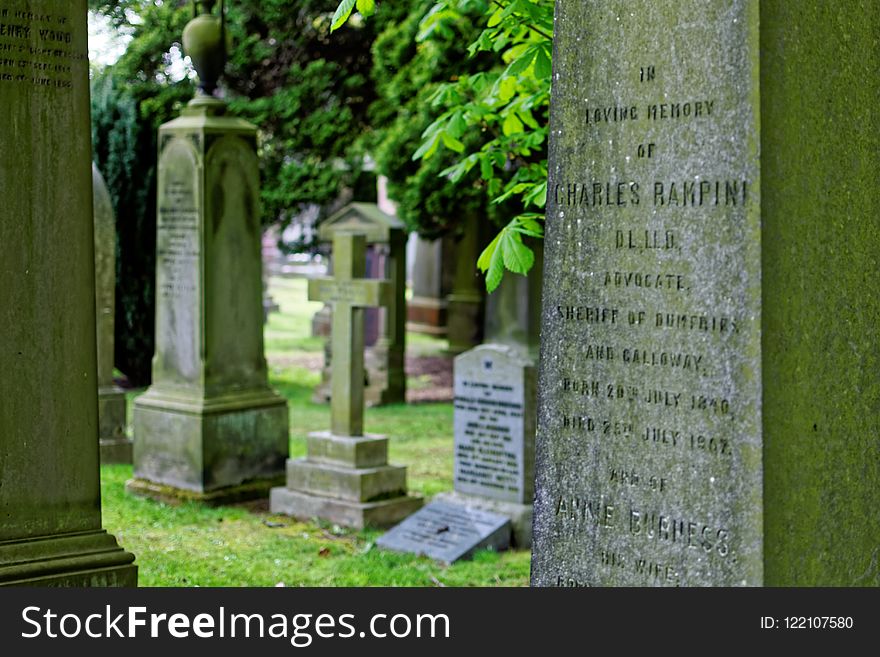 Grave, Green, Cemetery, Headstone