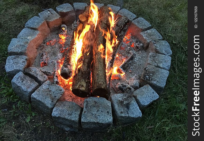 Campfire, Grilling, Fire, Barbecue