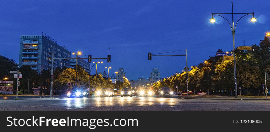 Metropolitan Area, Street Light, Sky, City