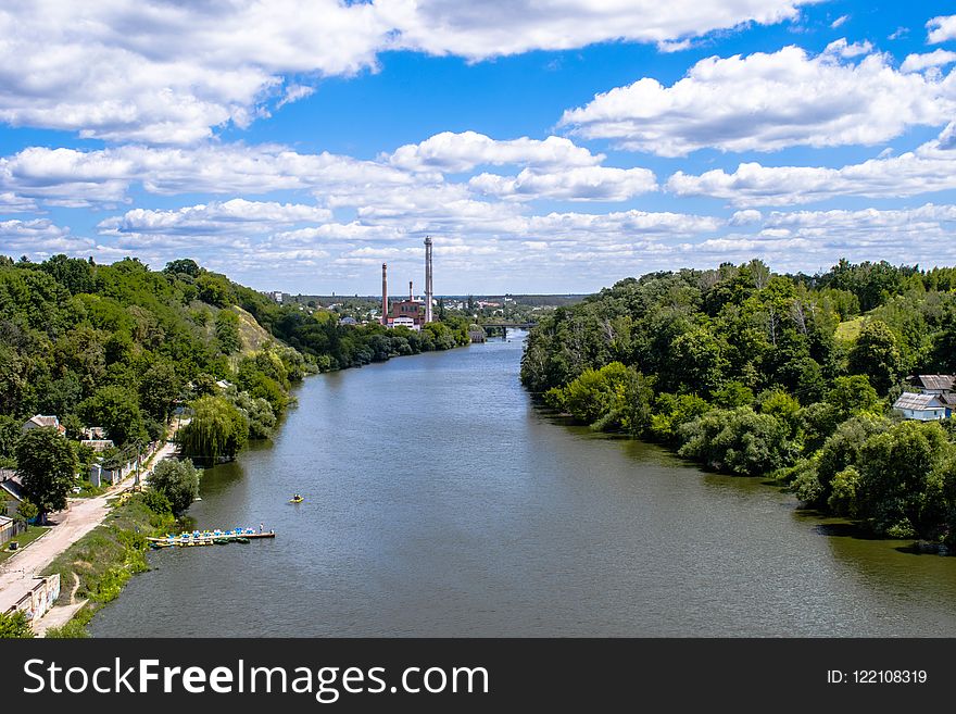 Waterway, River, Sky, Cloud