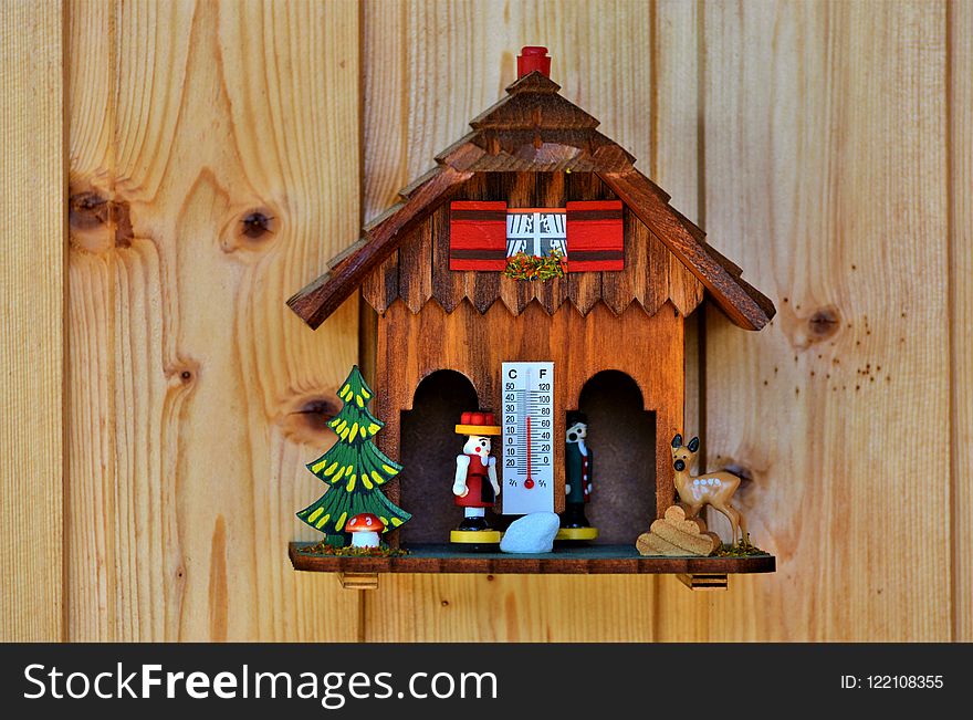 Birdhouse, Wood, Christmas Ornament, Cuckoo Clock