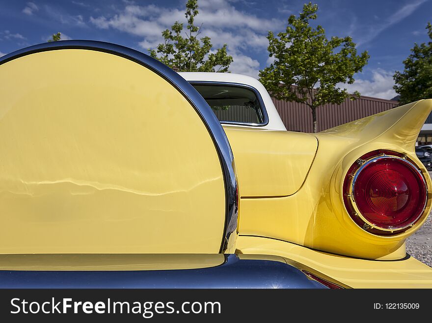 Rear detail of Ford Thunderbird vintage car. Rear detail of Ford Thunderbird vintage car