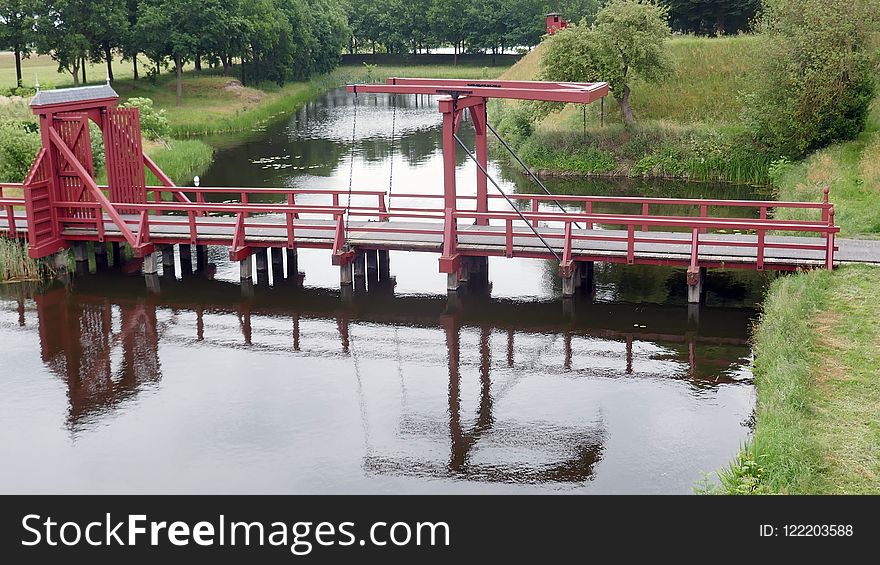Waterway, Bridge, Reflection, Water