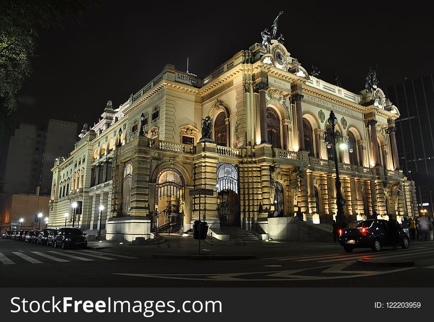 Metropolis, Landmark, Night, Classical Architecture