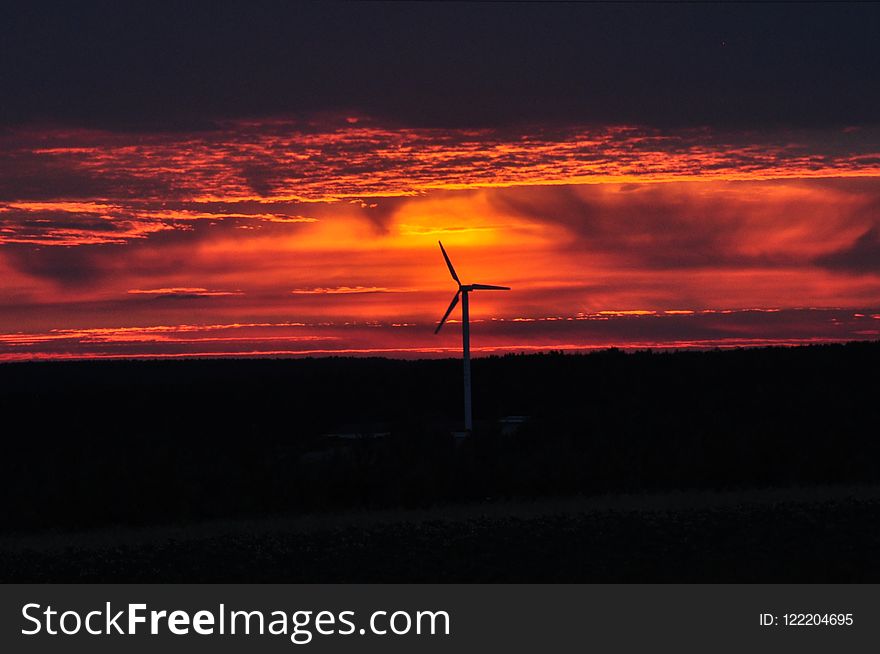 Sky, Afterglow, Red Sky At Morning, Horizon