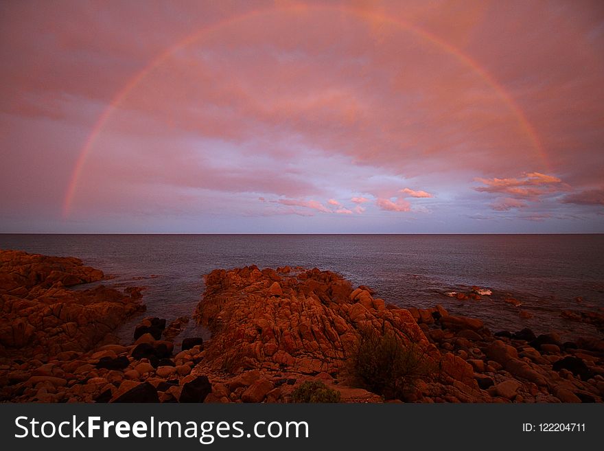Sky, Sea, Horizon, Rainbow