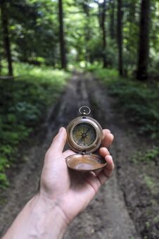Man With Compass In Hand Royalty Free Stock Image Man With Compass In Hand Royalty Free Stock Image