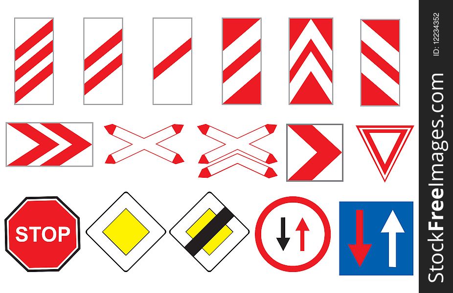 Road signs insolated in white background, vetor illustration