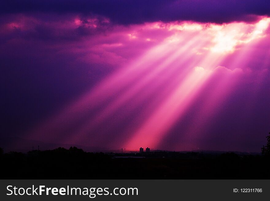 Japanese landscape / Natural beauty `Angel`s ladder`