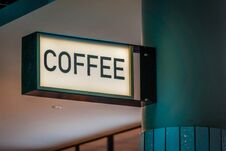 Coffee Sign On A Coffee Shop In The Street Stock Image Coffee Sign On A Coffee Shop In The Street Stock Image