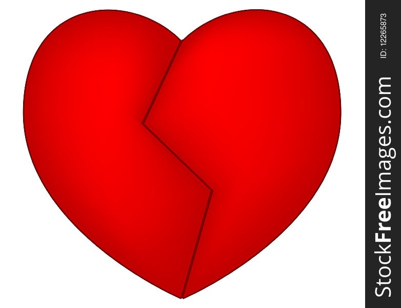 Broken red heart