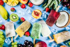 Tropical Ice Cream With Chia Seeds Royalty Free Stock Images