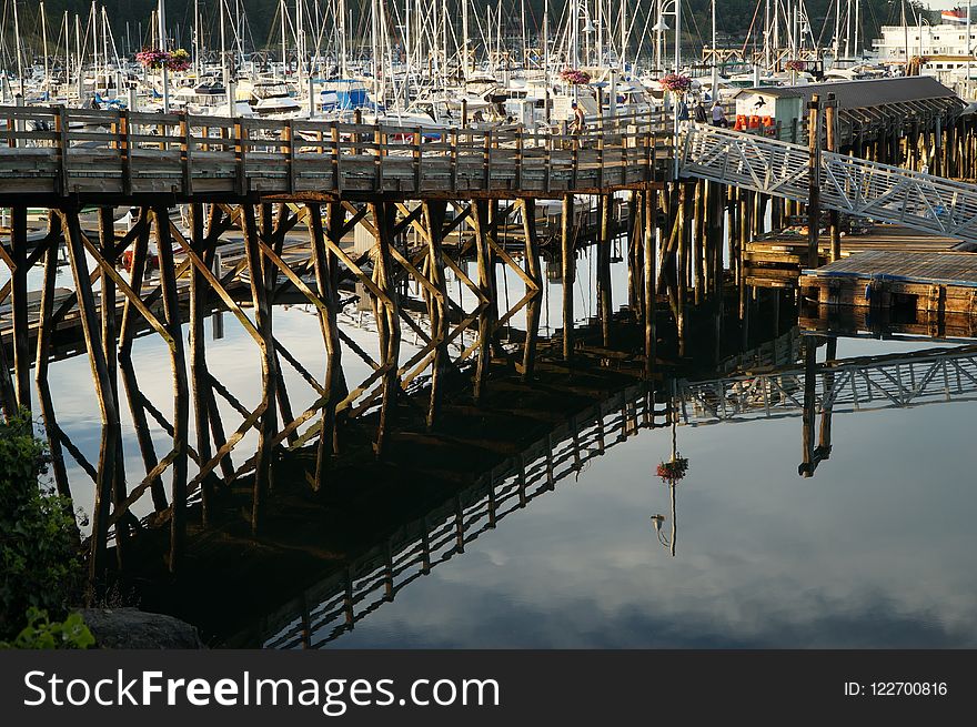 Reflection, Water, Dock, Marina