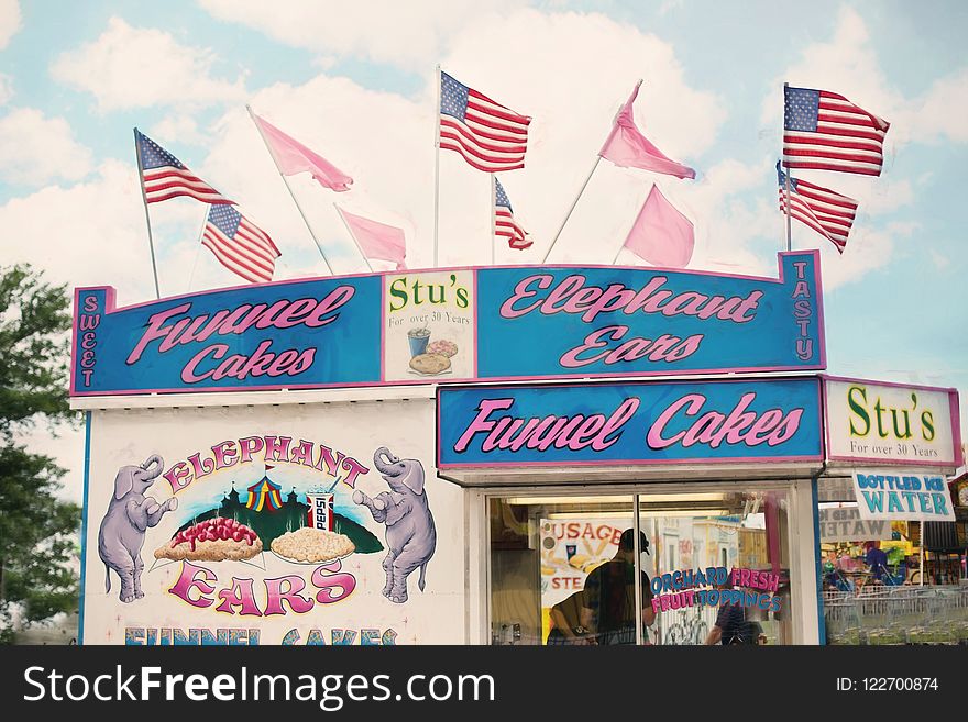 Fair, Advertising, Signage, Flag