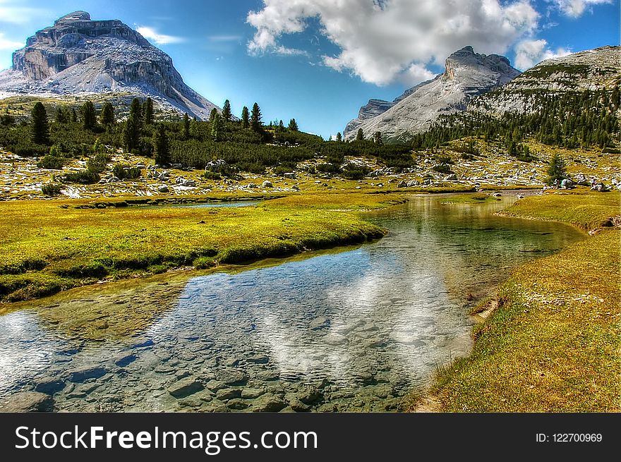 Reflection, Nature, Mountainous Landforms, Mountain