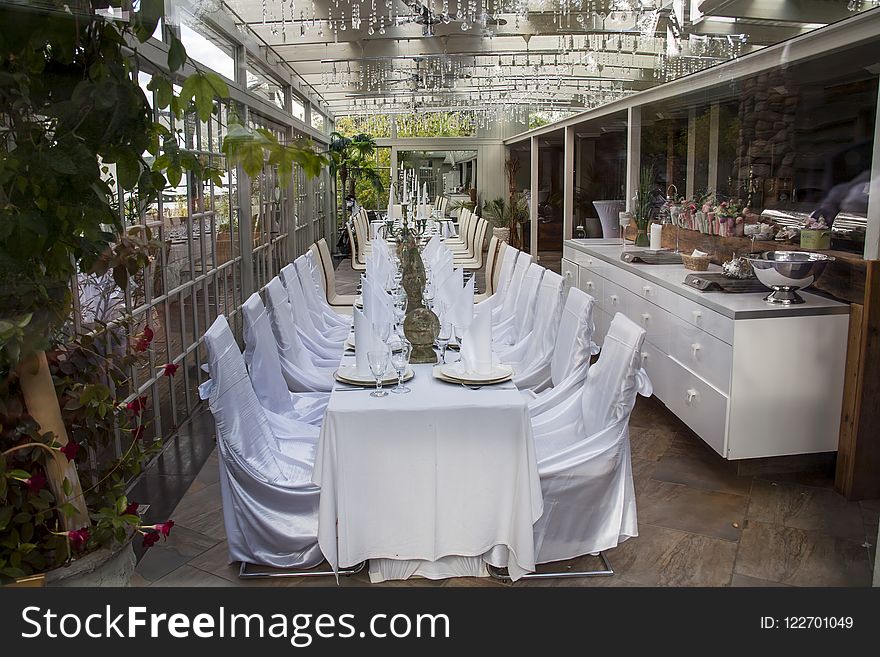 Function Hall, Table, Restaurant, Tablecloth