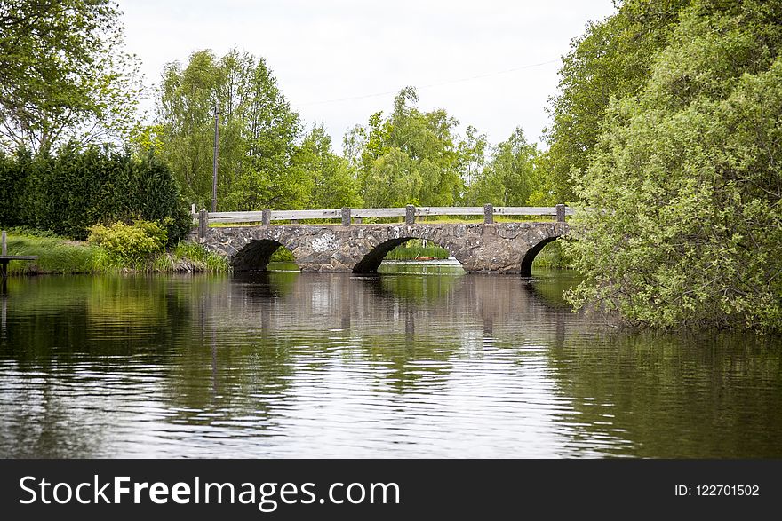 Waterway, Bridge, Reflection, Water