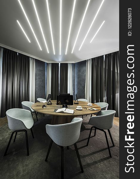 Ceiling, Table, Interior Design, Furniture