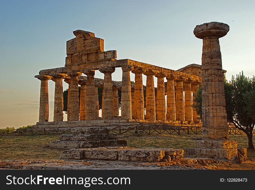 Historic Site, Ancient Greek Temple, Ruins, Ancient History