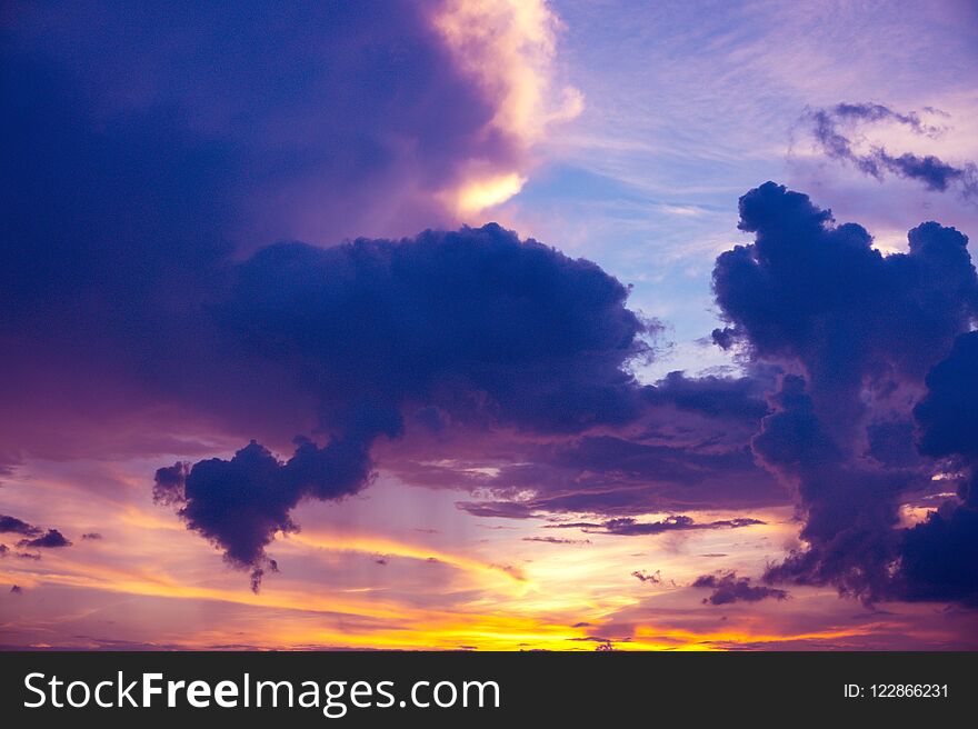 Landscape of clouds sky sunset over mountains. Landscape of clouds sky sunset over mountains