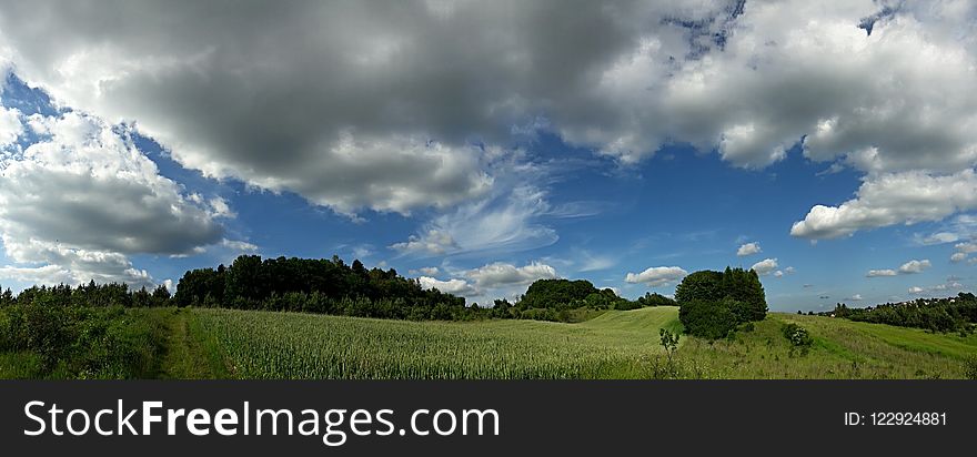 Sky, Cloud, Grassland, Field